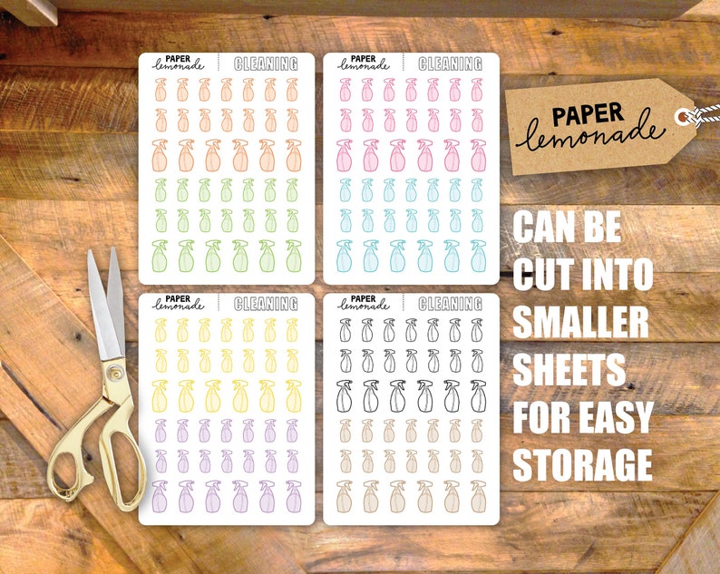 Spary Clean Sticker Cleaning Stickers Printable Spray Bottle Disinfecting Stickers House ...