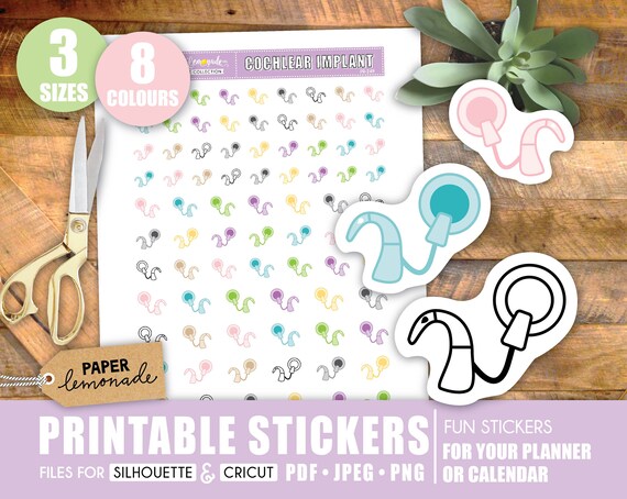 Printable Cochlear Implants Stickers Battery Reminder Planner | Etsy UK