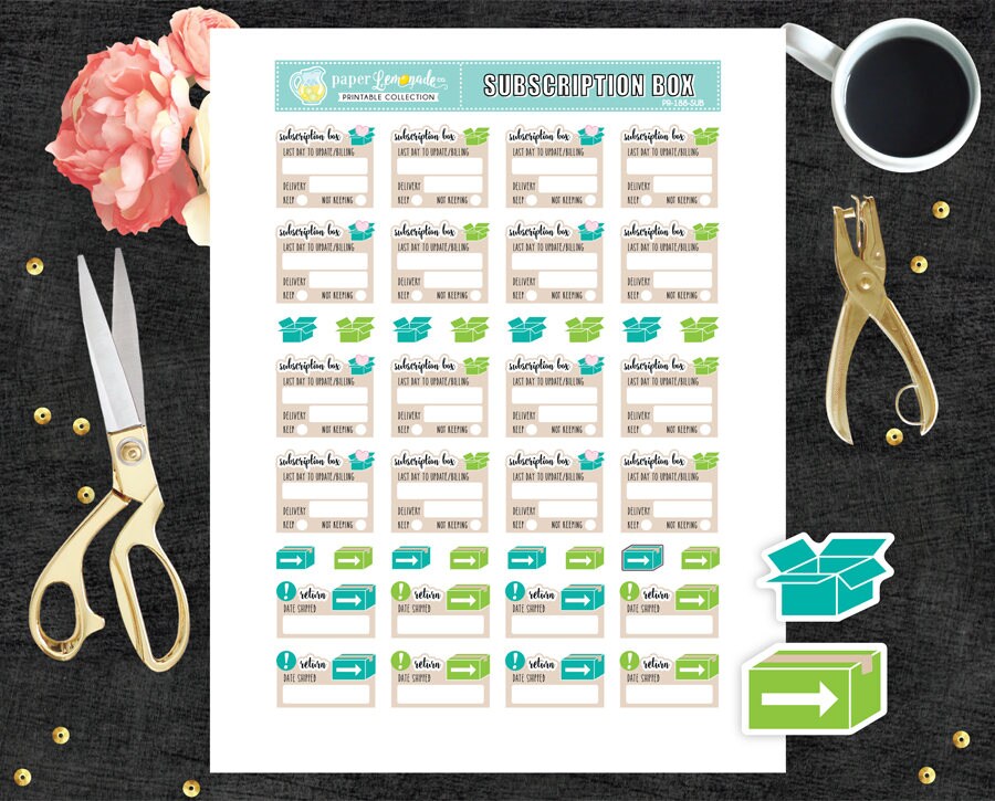 Printable Stickers Subscription Box Stickers Subscription Printable ...