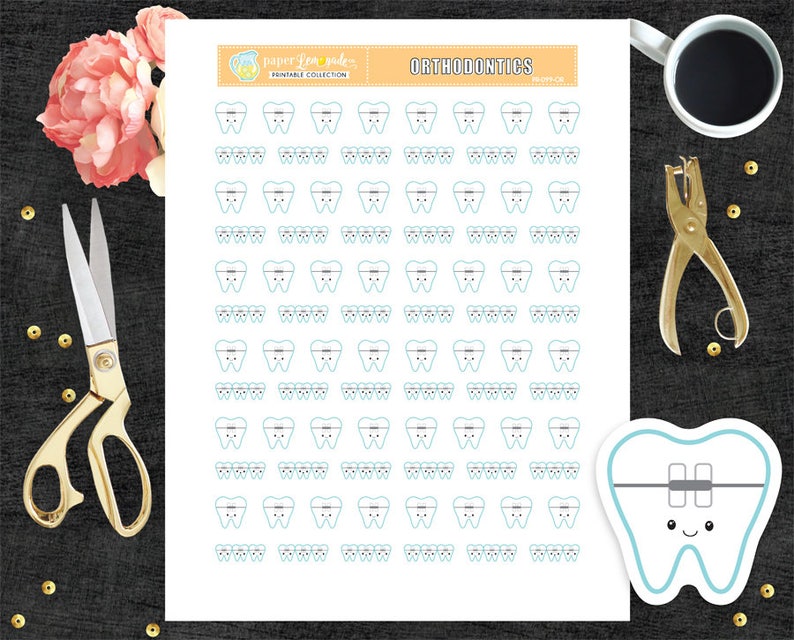 Printable Stickers Orthodontics Appointment Stickers Braces Etsy