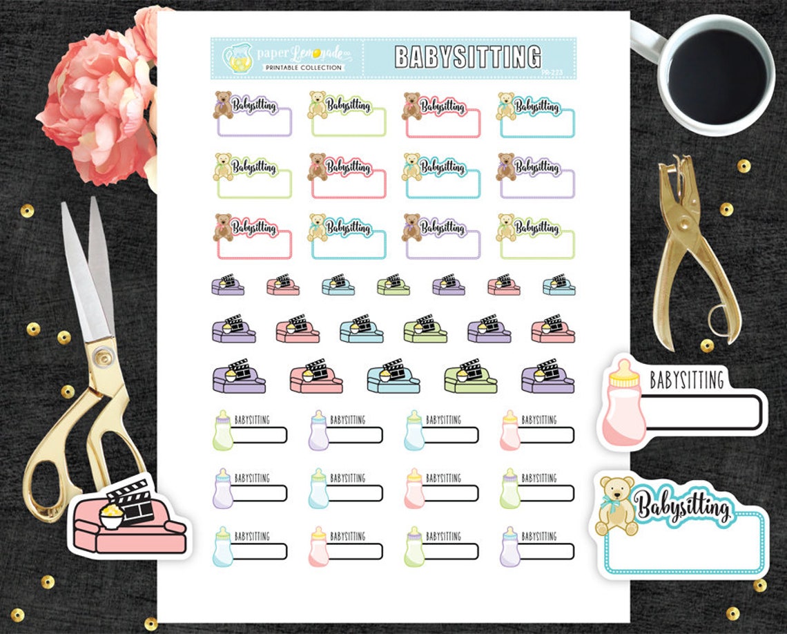 Printable Stickers Babysitting Stickers Babysitter Printable - Etsy UK