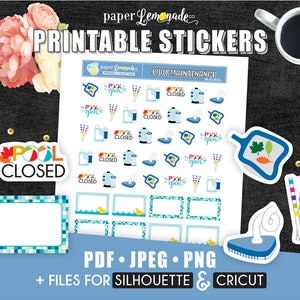 Printable Stickers Pool Maintenance Stickers Printable Pool Chemicals ...