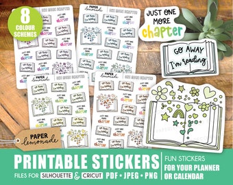 One More Chapter Printable Stickers Go Away I'm Reading book tracker for your planner PR_476