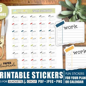 Printable Work Schedule Stickers for Your Planner Notebook or - Etsy