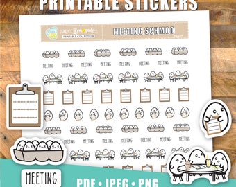 Meeting printable planner stickers office reunion