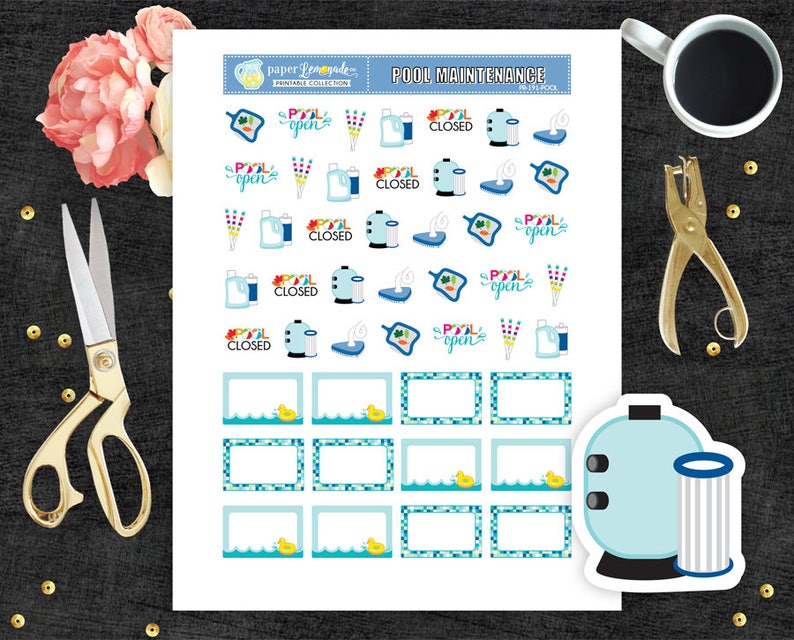 Printable Stickers Pool Maintenance Stickers Printable Pool Chemicals ...
