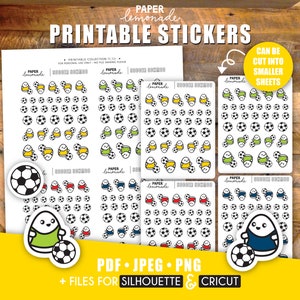 Soccer practice printable planner stickers soccer ball