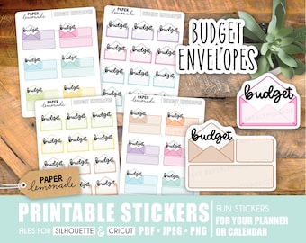 Budget Envelopes Printable Stickers Organize your finances with these fun printable planner stickers