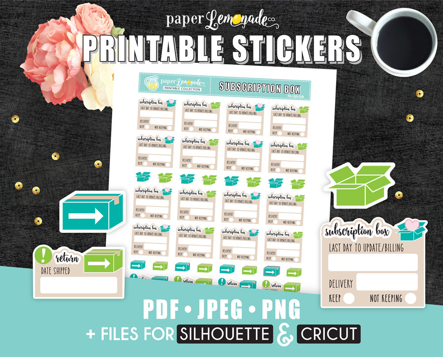Printable Stickers Subscription Box Stickers Subscription Printable ...