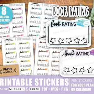 Book Rating Printable stickers PR_475