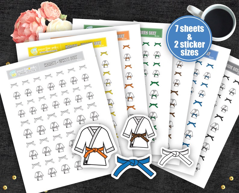 Karate Planner Stickers Printable Martial Art Stickers for Etsy