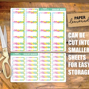 Printable Pastel Rainbow Scallop Boxes for Your Planner Essentials ...