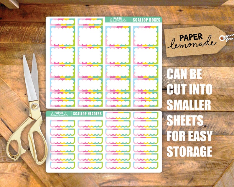 Printable Pastel Rainbow Scallop Boxes for Your Planner Essentials ...