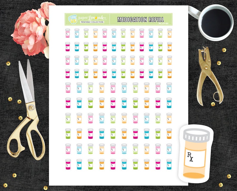 Prescription Refill Reminder Medication Pill Printable Planner - Etsy