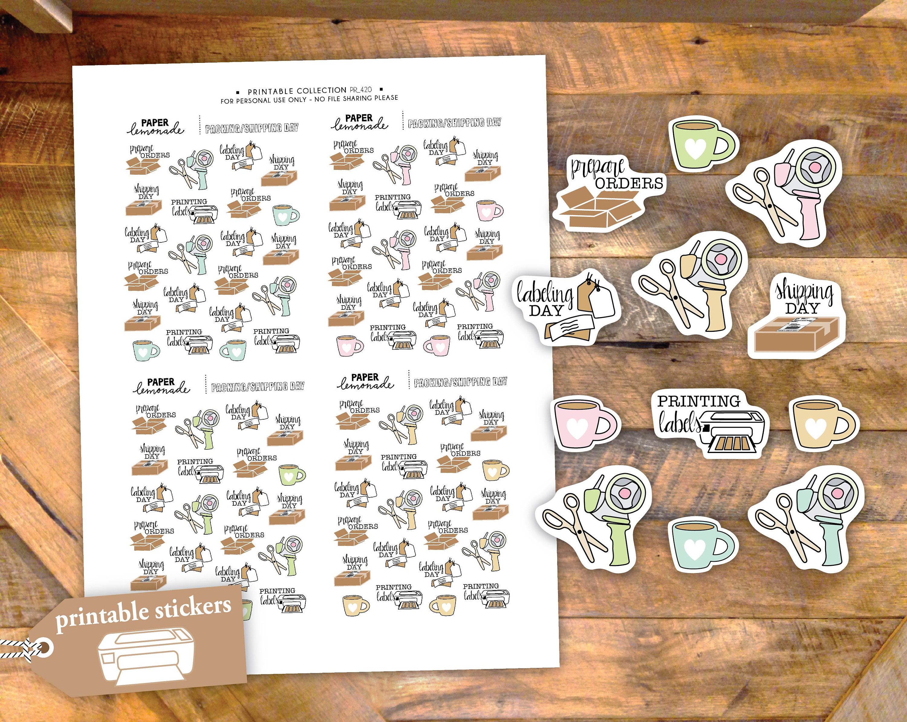 Preparing Orders Small Business PRINTABLE Stickers Packing and Shipping ...