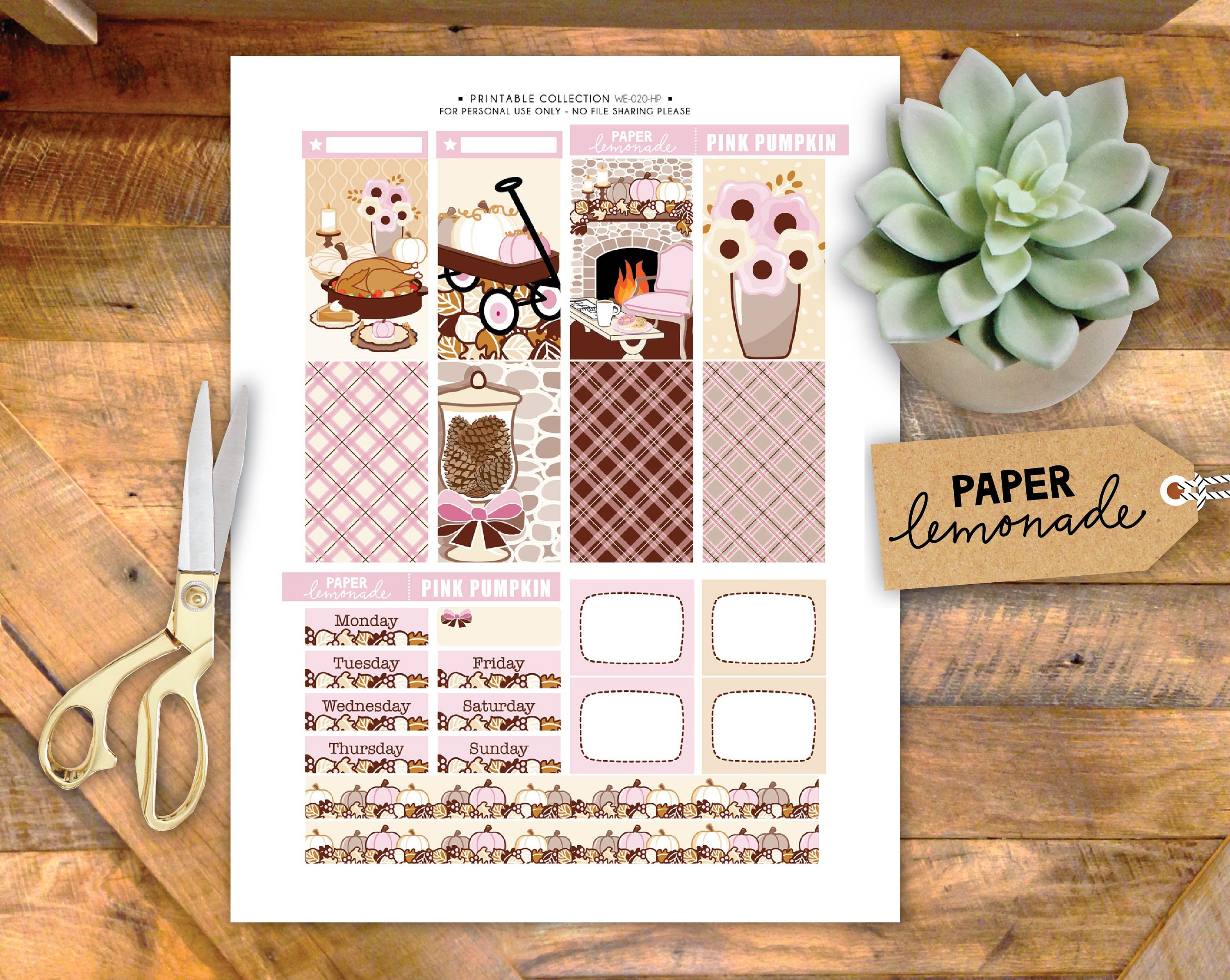 Pastel Thanksgiving Printable Happy Planner Classic Weekly Kit Planner ...