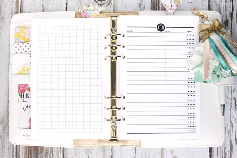 TV Show Planner Insert Printable A5 TV Show Tracker Insert TV Etsy