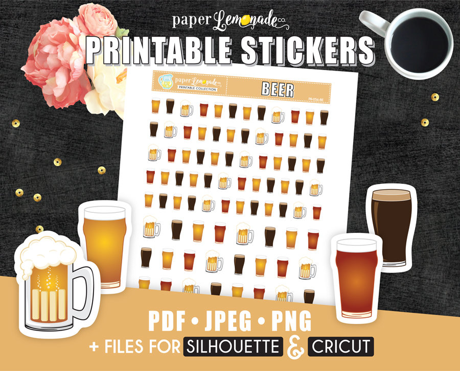 Printable Stickers Beer Stickers Printable Beer Printable Sticker ...