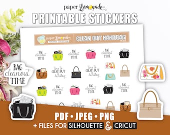 Printable Stickers Clean Out Handbag PR-254