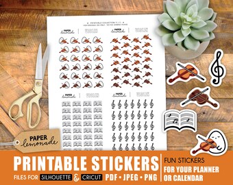 Violin lessons printable planner stickers Schmoo