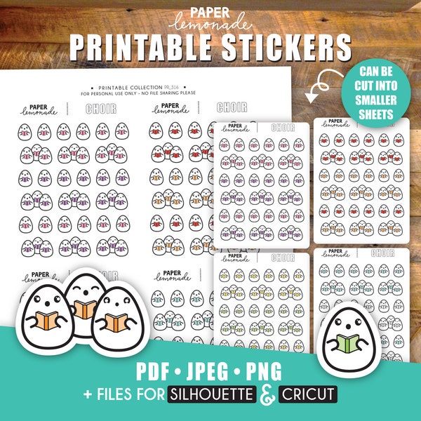 Choir practice printable planner stickers