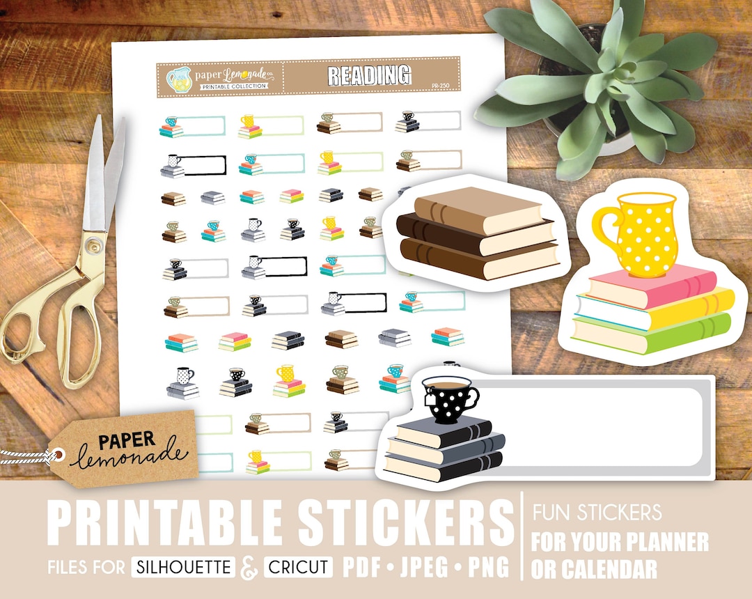 Printable Reading Stickers for Your Planner - Etsy
