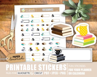 Printable reading stickers for your planner
