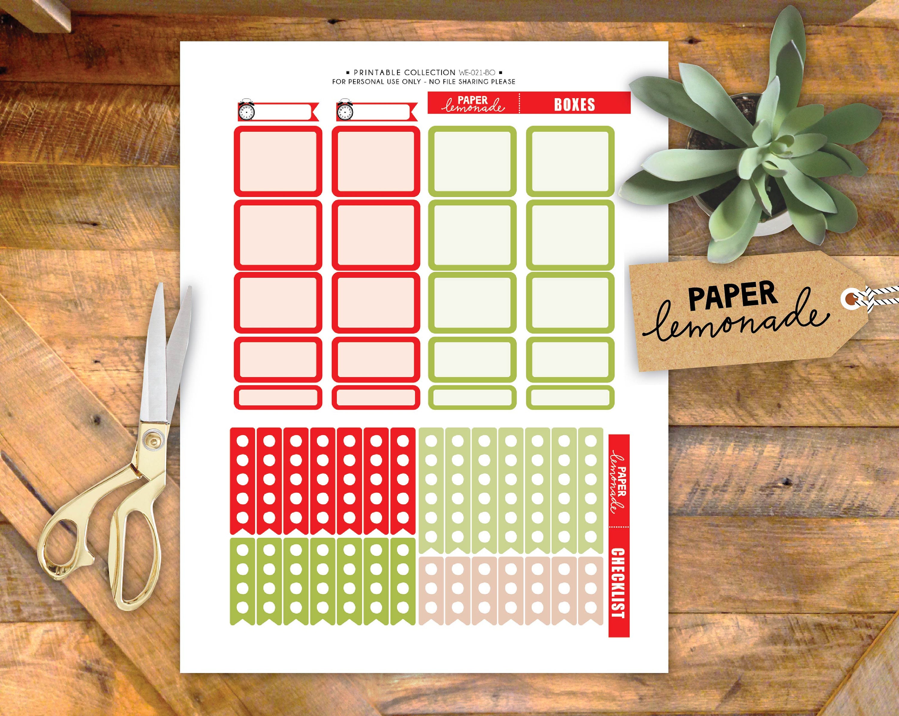 Apple Weekly Sticker Kit Printable for Erin Condren Vertical Candy ...