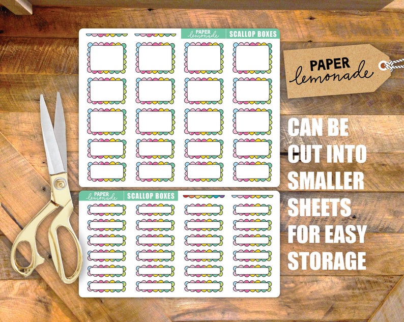 Printable Pastel Rainbow Scallop Boxes for Your Planner Essentials ...
