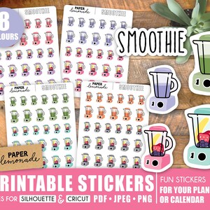 Smoothie in a blender PRINTABLE stickers for your planner reminder to have healthy smoothies