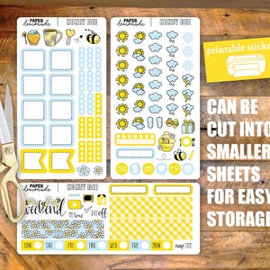 Printable Hobonichi Honey Bee Sticker Kit Includes Bees Honey Daisies ...