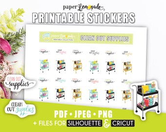 Printable Stickers Clean Out Supplies Organize your Craft supplies PR-256