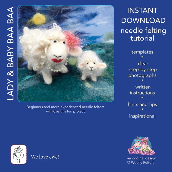 Needle felting tutorial, needle felted sheep, needle felting templates, needle felted lamb, needle felted tutorial