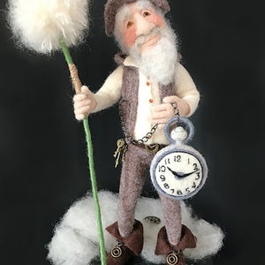 Needle felting tutorial, needle felted doll, father time, needle felting pattern, Woolly Felters, Judy Balchin image 2