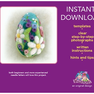 Needle felting tutorial, needle felted egg,  decorative egg, needle felting, egg, felt egg, Woolly Felters, felt egg, easter egg