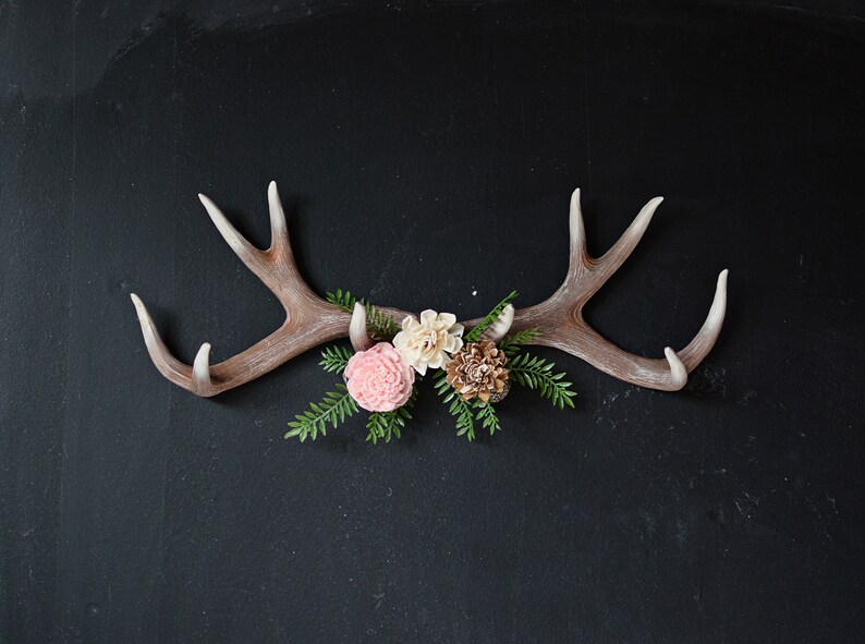 Faux Antlers Faux Taxidermy Floral Antlers Antlers With Etsy