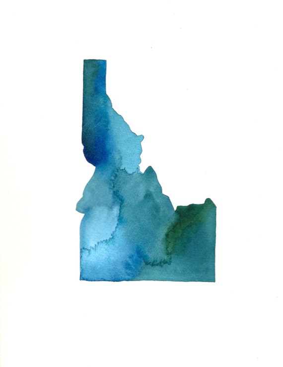 Hometown Art Print Connecticut State Silhouette Made to Order Heart at Home Connecticut Art Original Watercolor Painting
