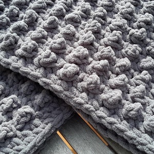 Patrón de manta de crochet gruesa: Manta afgana de felpa fácil (patrón en PDF, términos de EE. UU.) Apto para principiantes