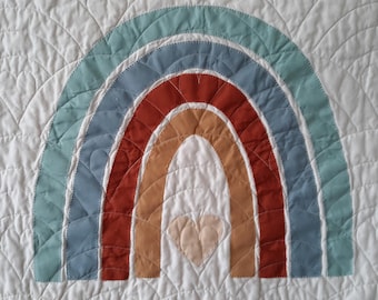Rainbow Baby Quilt Pattern: Applique Patchwork, Fat Quarter Friendly (PDF Download)