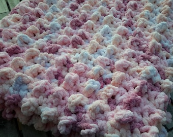 Fast & Easy Baby Blanket Crochet Pattern - Plush Baby Blanket with Deep Texture - Uses 2 Skeins of Bernat Baby Blanket Yarn