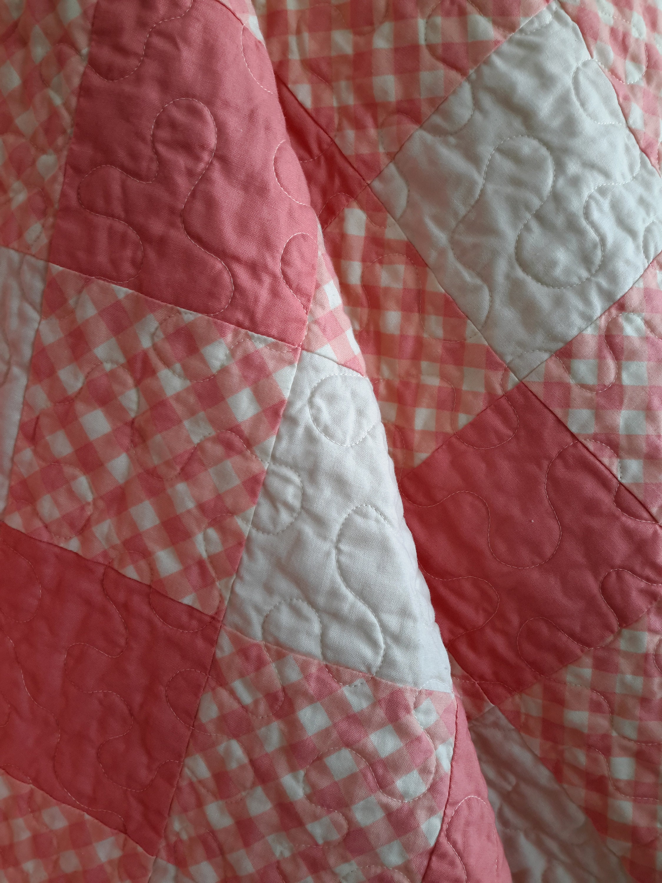 Pink Baby Girl Quilt for Sale Pink & Ivory Buffalo Check Etsy