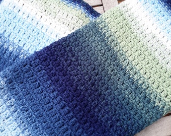 Crochet Baby Blanket Throw Pattern - Crochet Afghan - PDF - Striped Throw Blanket - Mandala Yarn Pattern