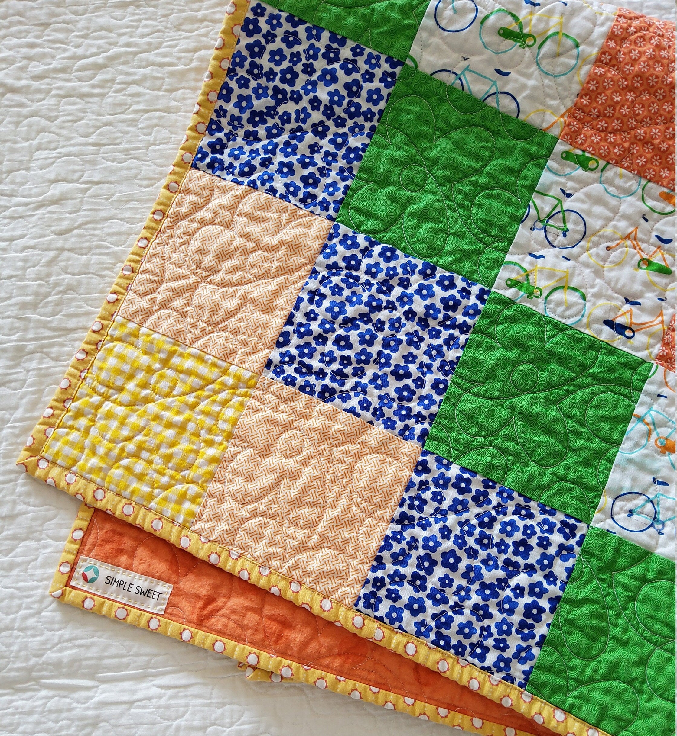 Sunny Summer Patchwork Baby Quilt Colorful Baby Girl Quilt Etsy