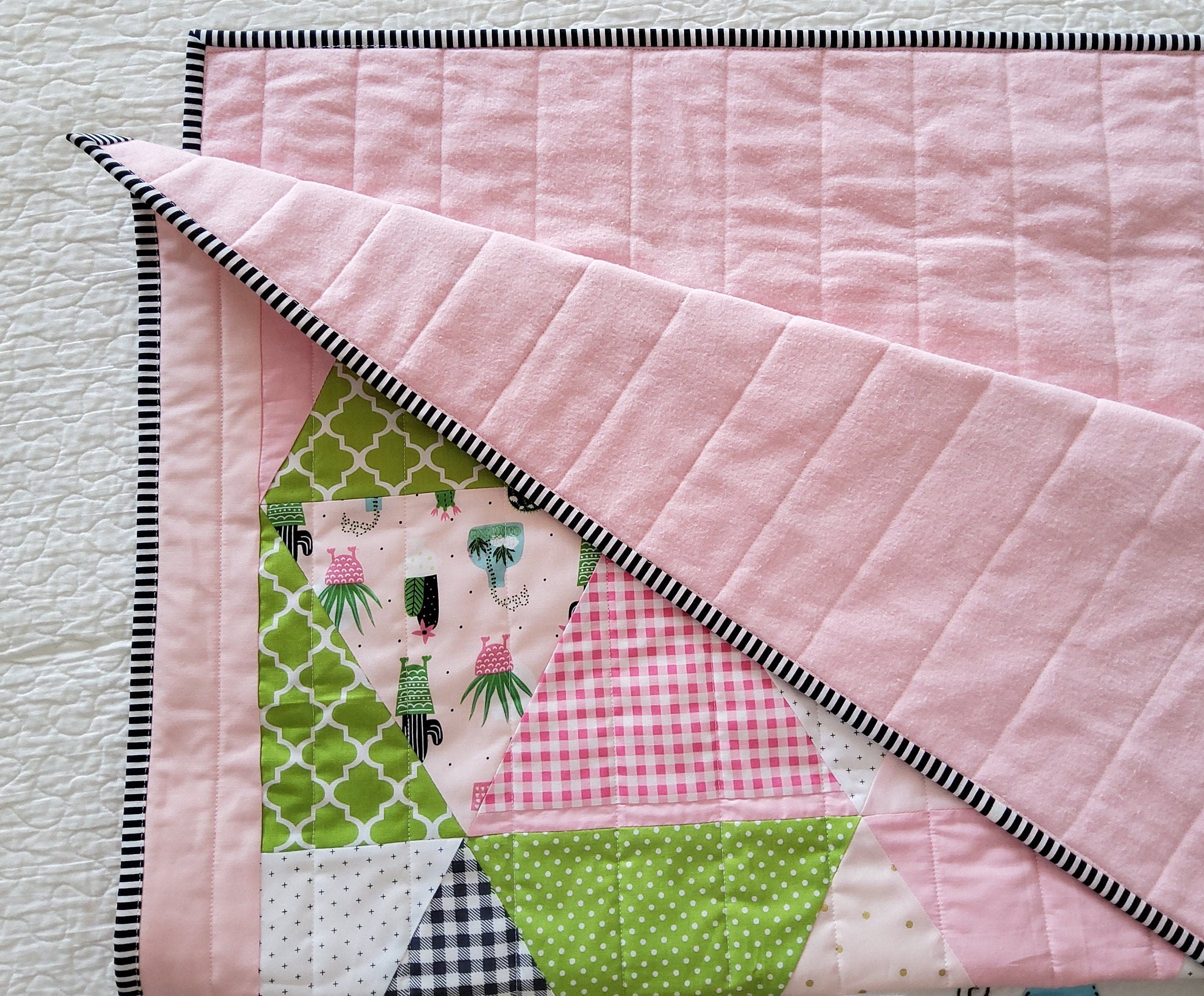 Pink Baby Girl Quilt for Sale Handmade Baby Quilt Modern Etsy