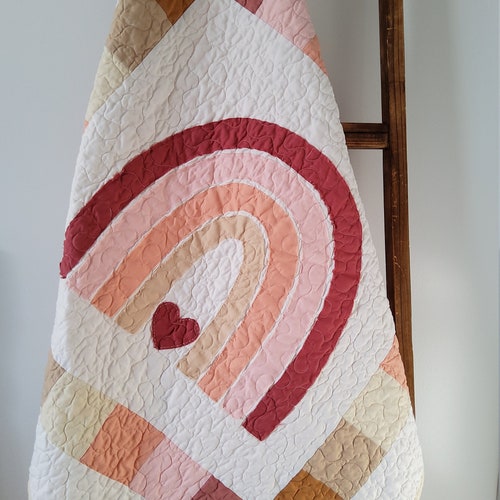 Boho Rainbow Quilt Baby Girl Quilt for Sale Handmade Baby Etsy