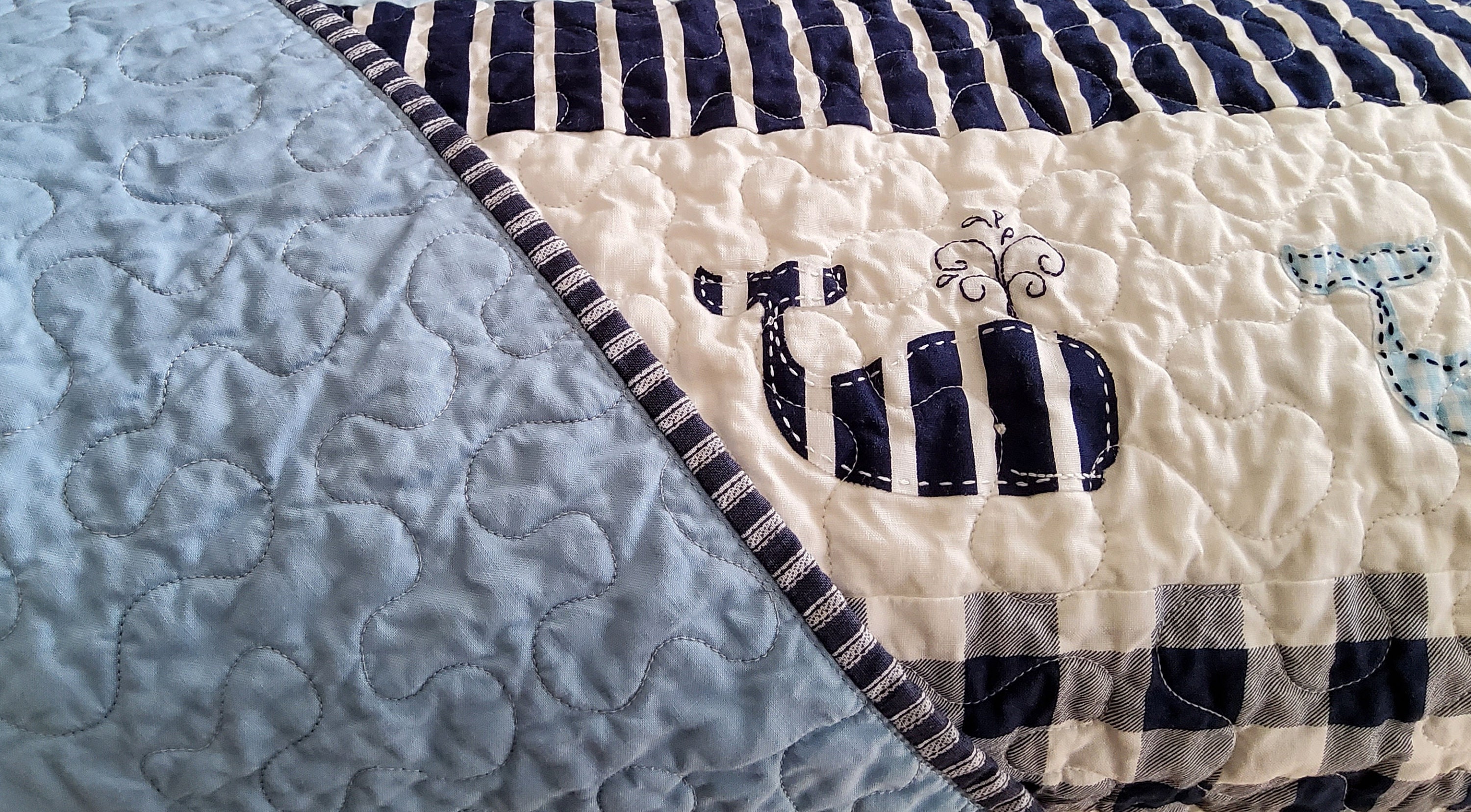 Whale Baby Boy Quilt Nautical Quilt Whales Applique With Etsy Canada