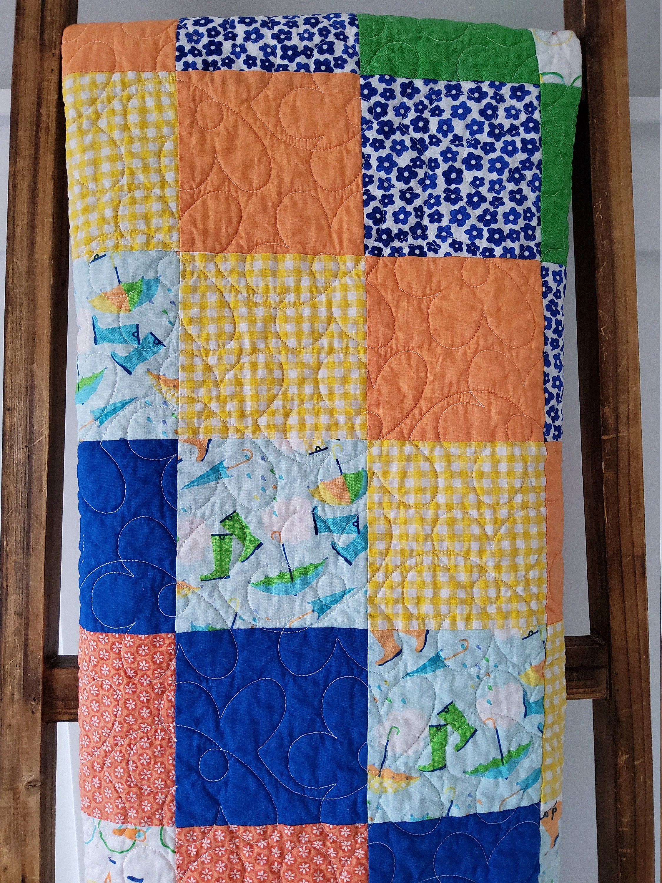 Sunny Summer Patchwork Baby Quilt Colorful Baby Girl Quilt Etsy