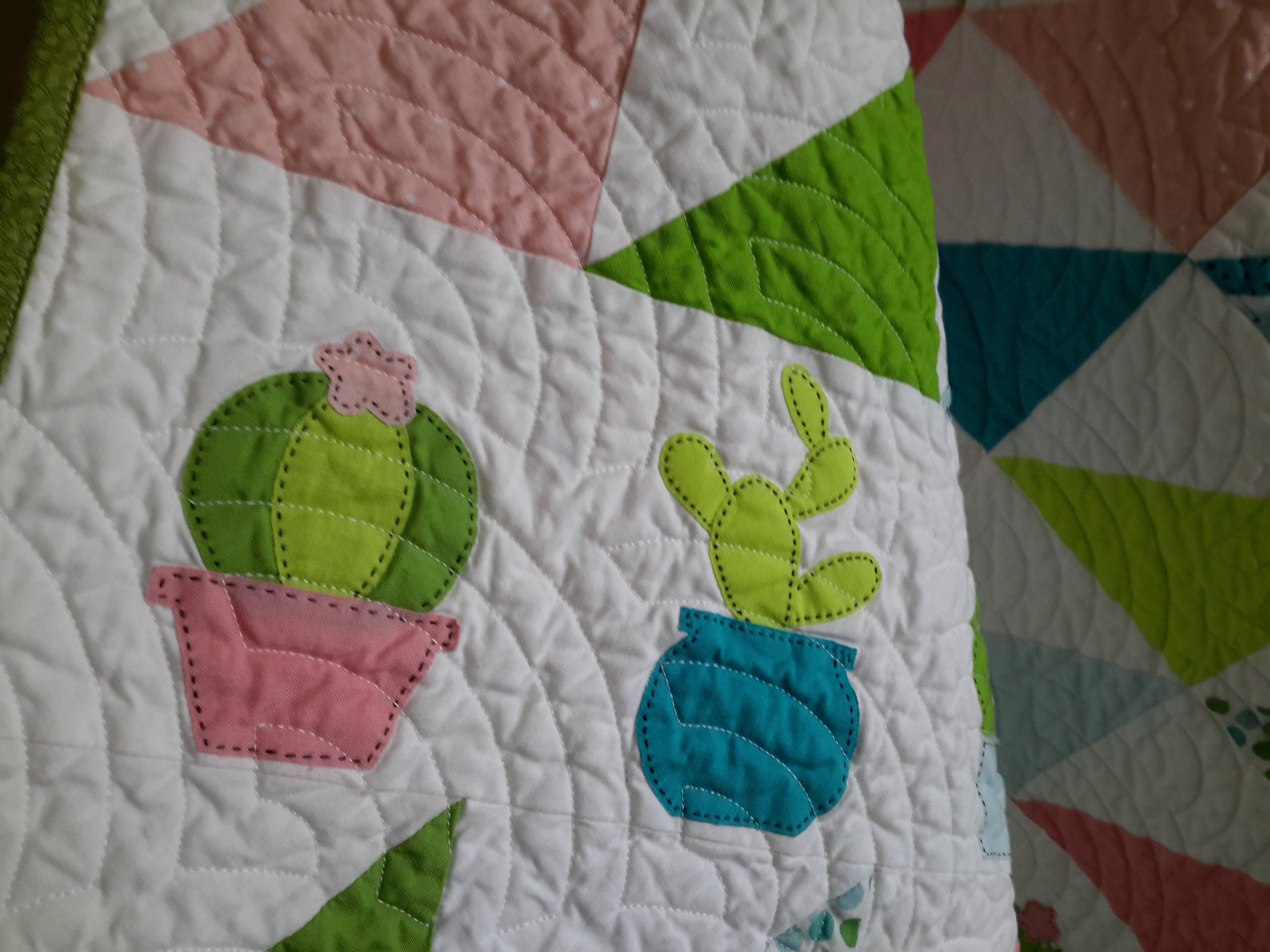 Cactus Baby Quilt for Sale Handmade Baby Quilt Ready to Etsy