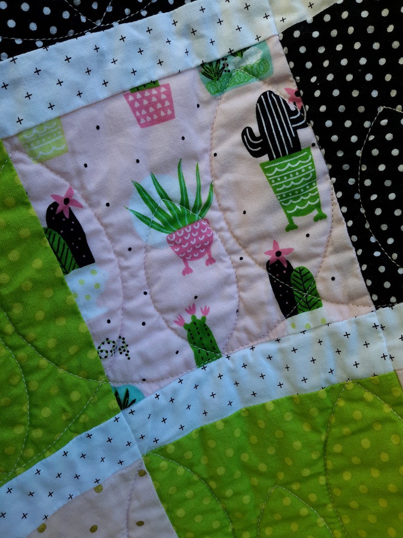 Cactus Baby Quilt for Sale Handmade Baby Girl Quilt Ready Etsy