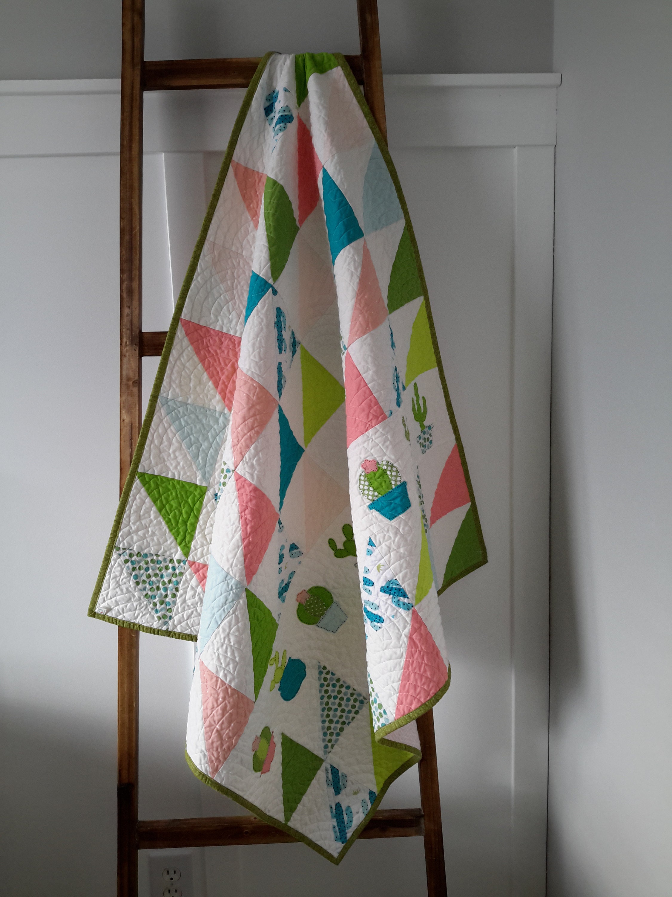Cactus Baby Quilt for Sale Handmade Baby Quilt Ready to Etsy